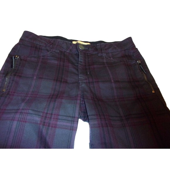 Democracy Size 8 Ab Technology Gray Plaid Pants Jeans Cotton Blend Stretch - Picture 2 of 8